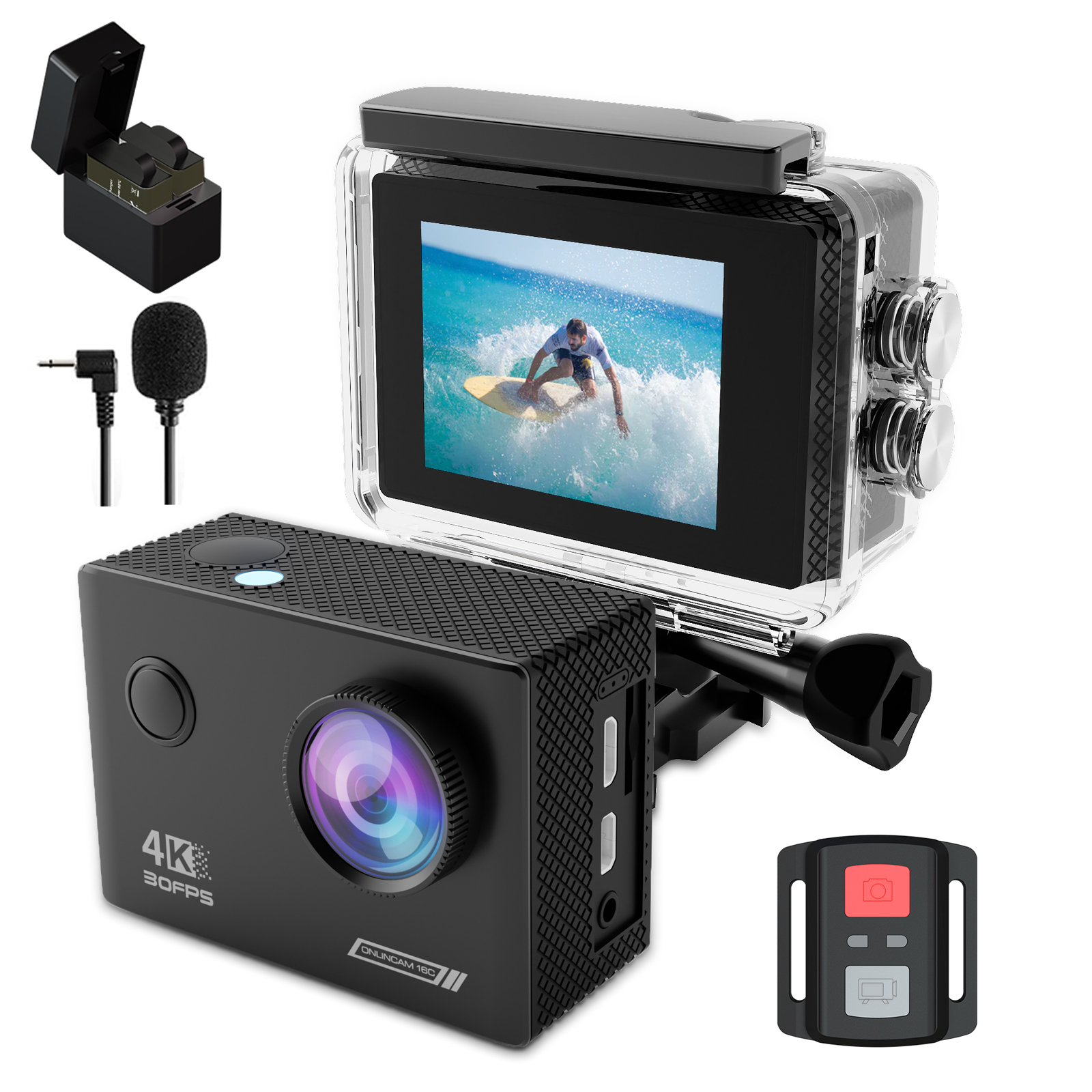 Action Cam 4K Con Body Cam 64GB, Batteria 240 Minuti, IP65, EIS E HDR – Perfetta Per Moto E Sci